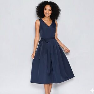 Heidi Weisel Vintage Navy Silk Taffeta Party Dress Size 8